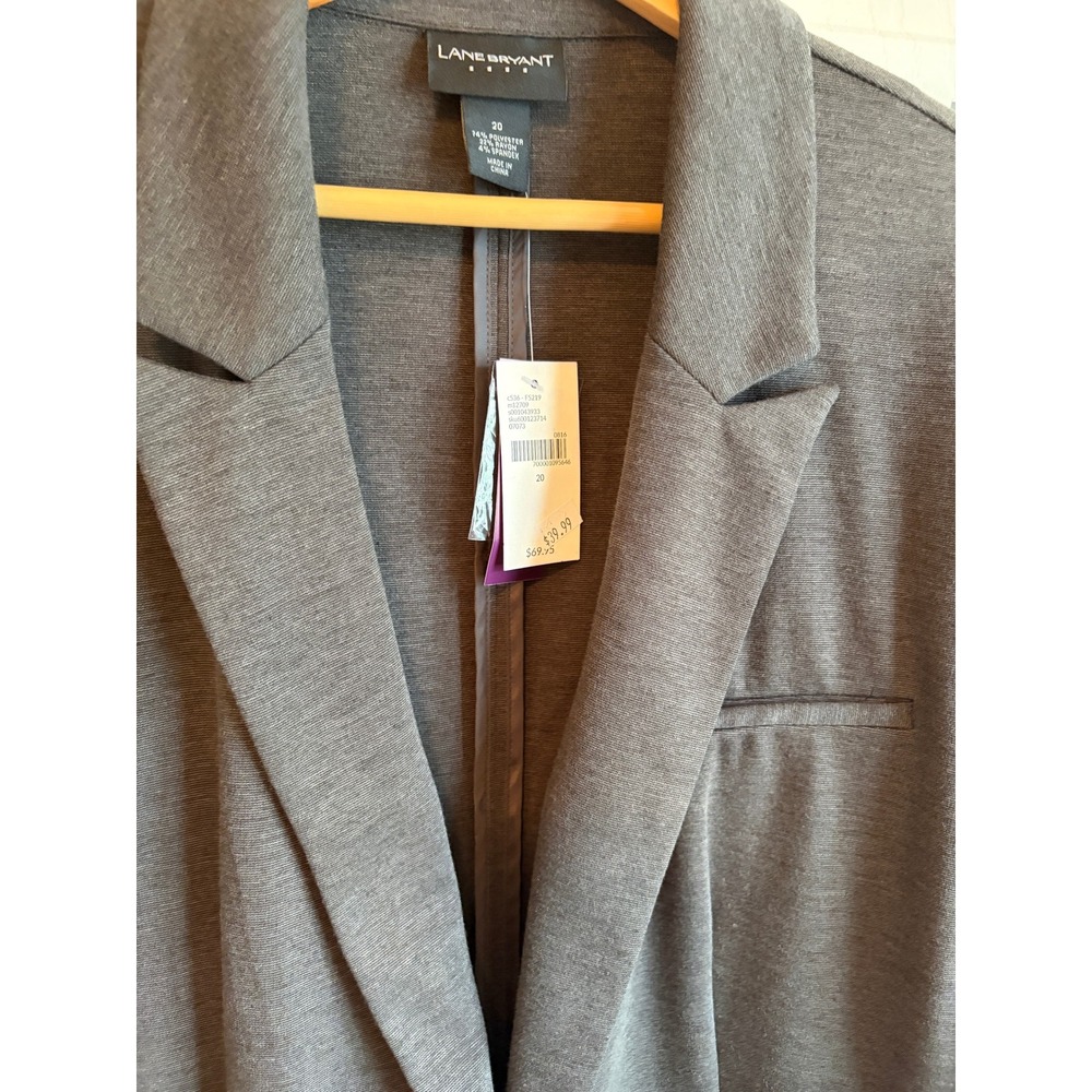 Lane Bryant Womens Plus Size 20 Knit Blazer Charcoal Gray Single Button NWT - Picture 4 of 5